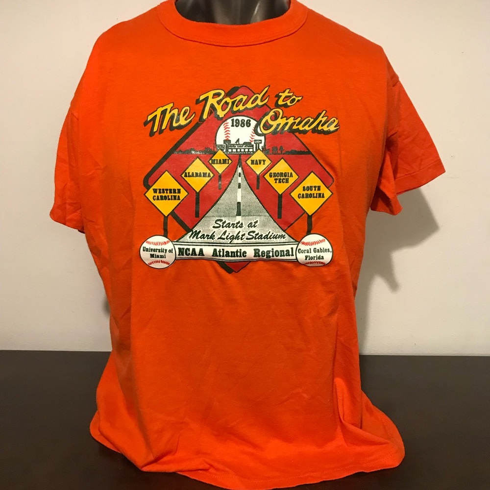 Vintage 80s NCAA Baseball Miami T Shirt